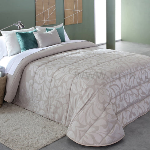 Lovatiesė "Kubrick" su 2 dekoratyvinių pagalvėlių užvalkalais, pilkšvai smėlinė